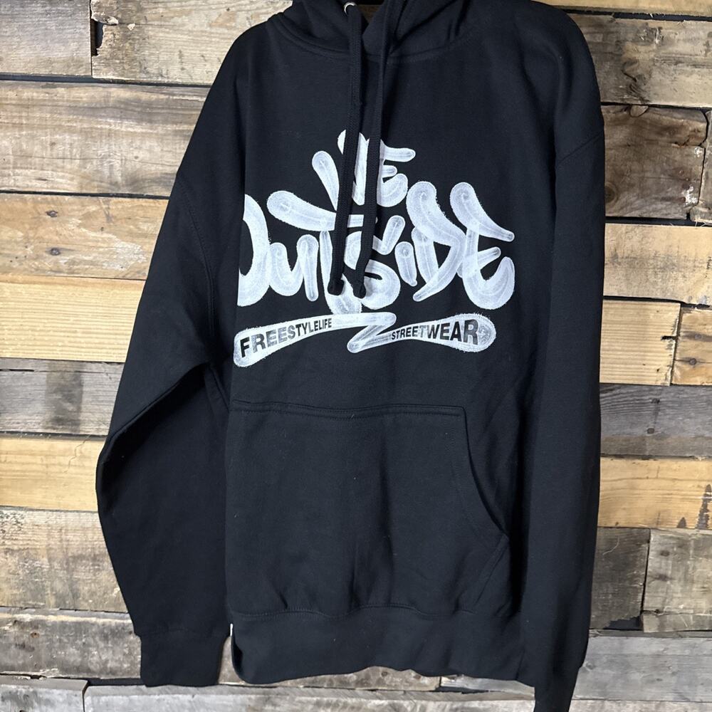 Freestyle Life We Outside Streets Hoodie, Black, Medium